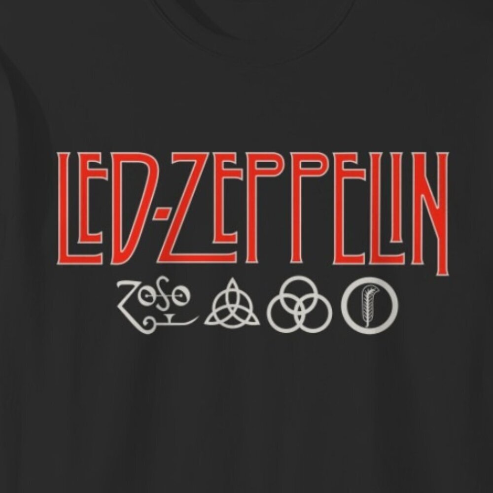 Led Zeppelin Zoso Logo Shirt Rock Band Symbol Graphic Music Fan T-Shirt 90 - Picture 2 of 5